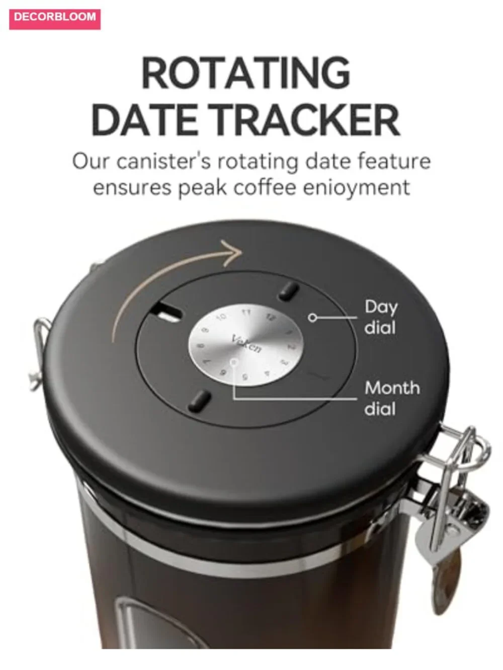 Stainless Steel Coffee Canister Airtight Container 22oz Food Storage